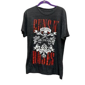 Guns N Roses Mens Short Sleeve Gray Tee Shirt Size L